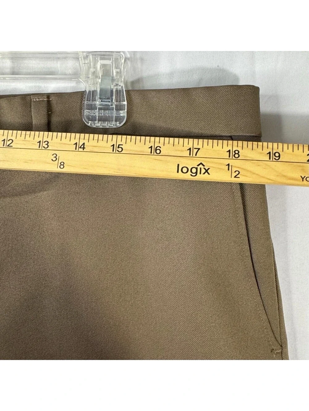 Perma-Prest Dress Pants Mens 38W 30L Khaki Brown Reg Fit Work Flexslax USA
